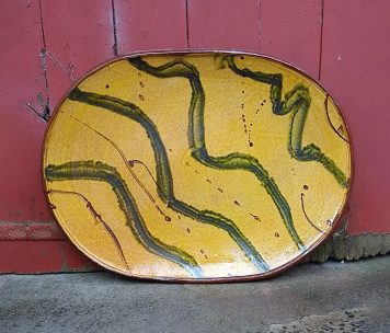 Large Green and Yellow Platter