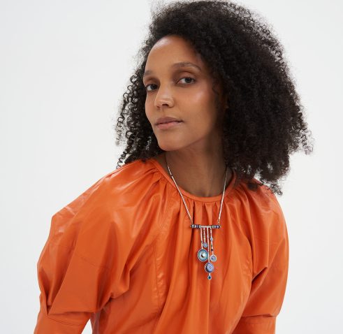 Enamel Pendulum Necklace / Brooch