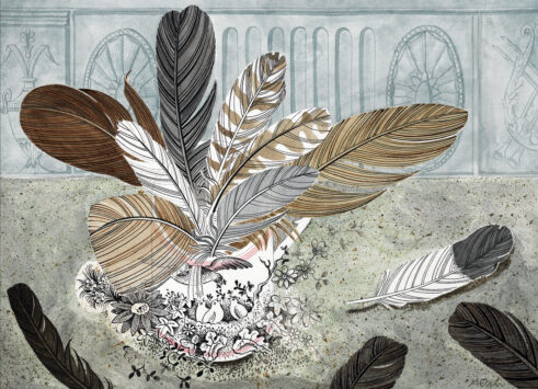 Studio Bird Cup and Feathers