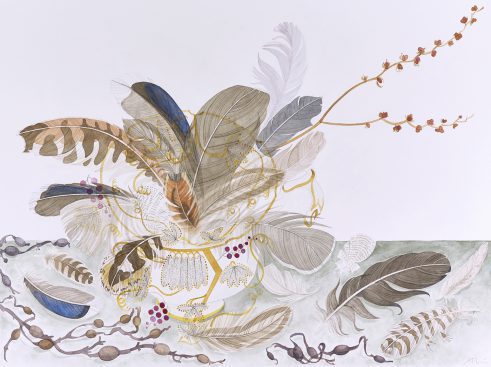 Cup with Feathers and Seaweed