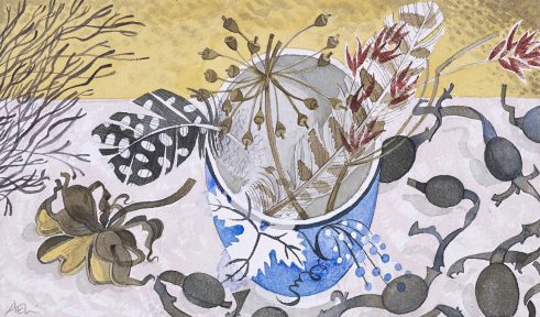 Blue Bowl with Ivy and Seaweed