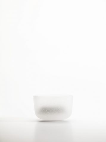Contained Box – Rounded Oval, Clear Frit and White