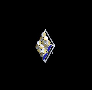 Rhombus Lapis Brooch