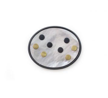 Oval Mother of Pearl Brooch (Dotty)