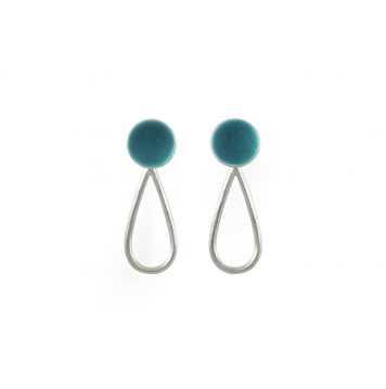 Seagreen Circle and Teardrop Earrings