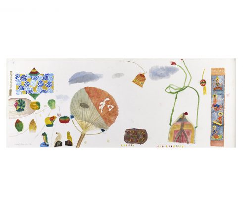 Still Life with Fan and Bird Ornaments