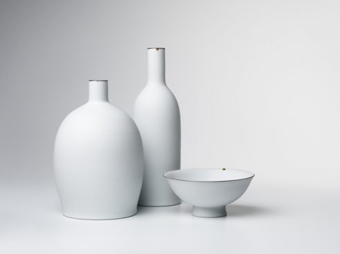 Vase Bottle and Bowl Group