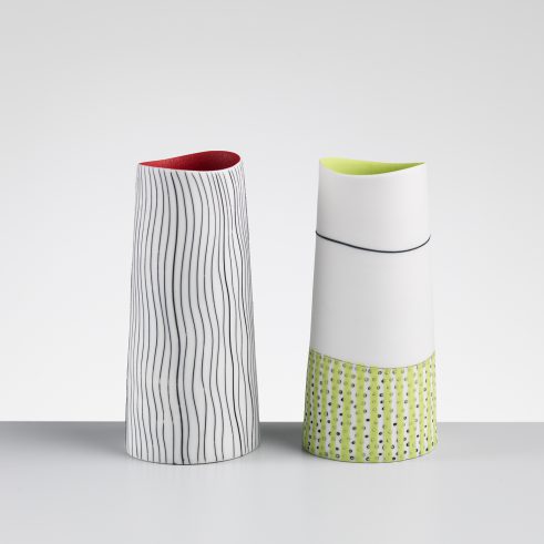 Wave Vase & Vase in Chartreuse