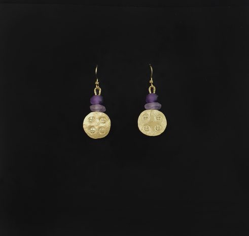 Amethyst and 18ct Yellow Gold Earrings