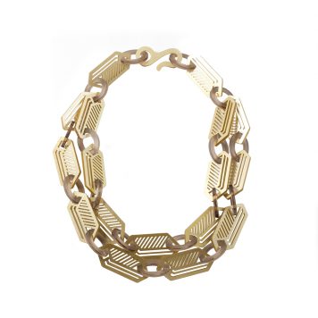 Three Strand Long-Hexagon Necklace