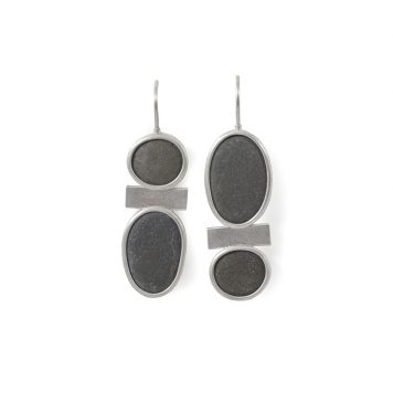 Asymmetric Pebble Hook Earrings
