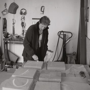 Mary Bourne in her studio