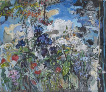 Delphinium and Poppies
