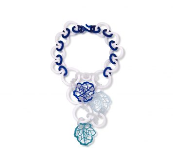 White & Blue 3 Collard Necklace