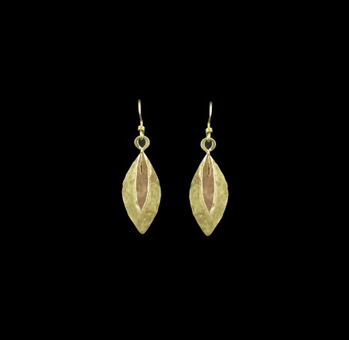 Yellow & Red Gold Teardrop Earrings