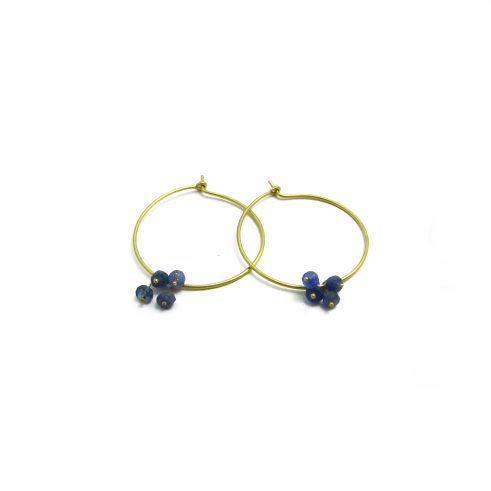 Sapphire Cluster Hoops