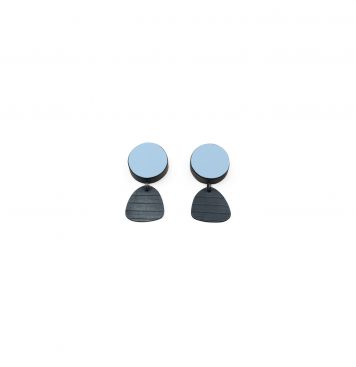 Circle & Tiny Stripe Studs
