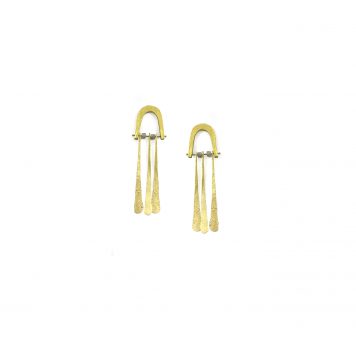 Forged Feather Drop Earrings