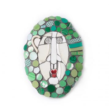 Small Green Man Platter with Roundals