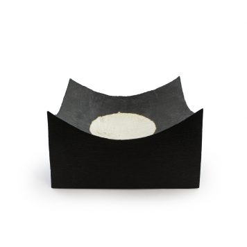 Scorched Square Dish with Bleached Circle