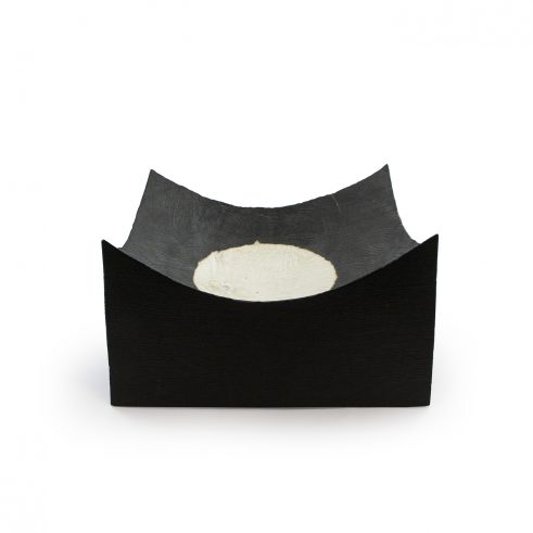 Scorched Square Dish with Bleached Circle