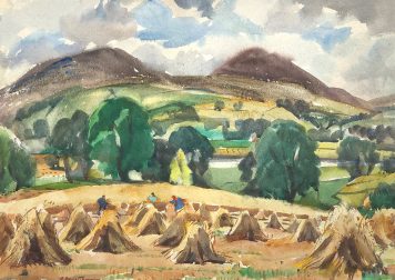 Harvest Field and Eildon Hills