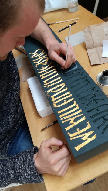 Gus Fisher at work in his studio