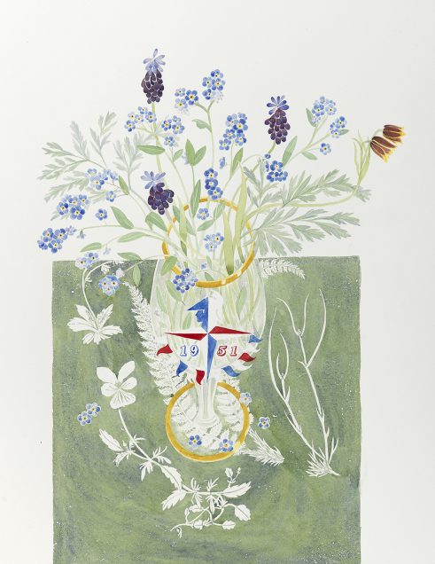 Festival of Britain Glass with Spring Flowers