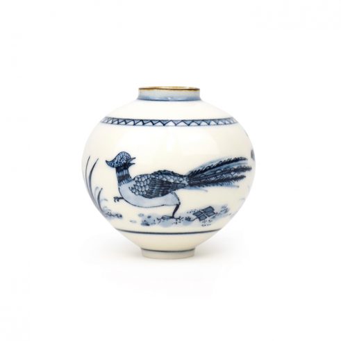 Pheasant and Plants Moonjar
