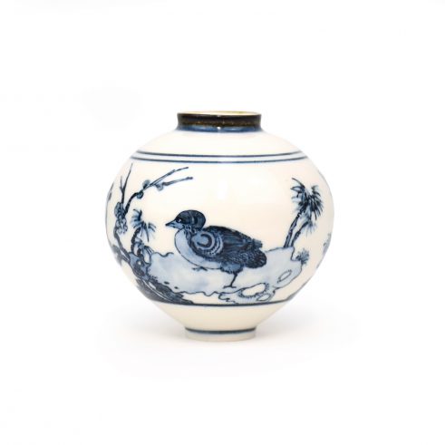 Bird and Plum Tree Moonjar