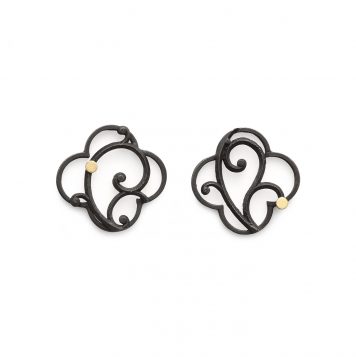 Ironwork Quatrefoil Frame Earrings (mismatching)