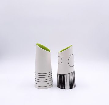 Small Vase with Chartreuse Interior I & II