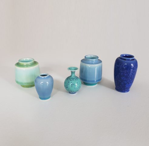 Miniature Pots – Blues and Greens