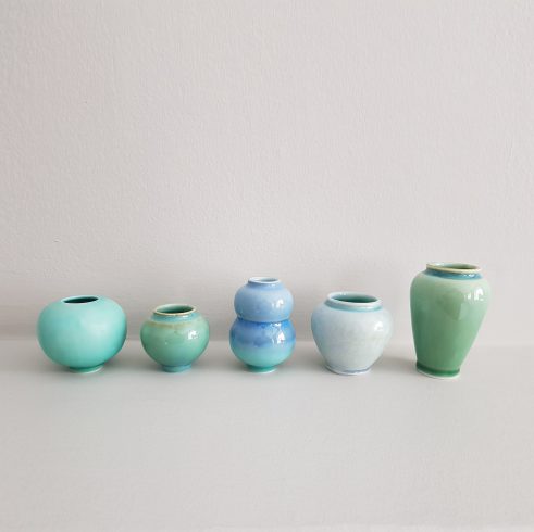 Miniature Pots – Blues and Greens