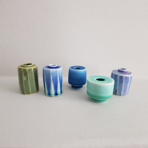 Miniature Pots – Blues and Greens