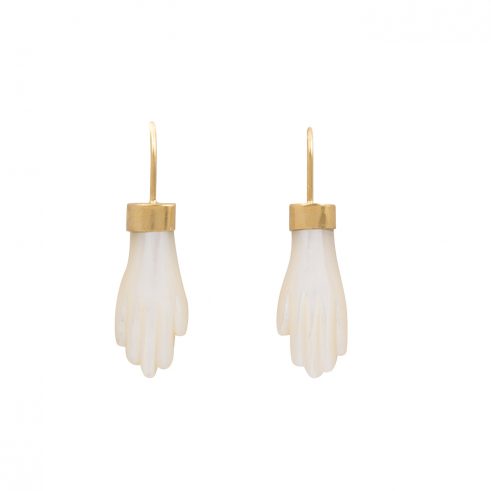 Hand Hook (white) Earrings
