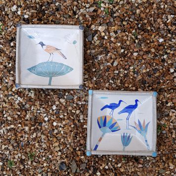 Yellow Bird Square Dish, Ibis Square Dish