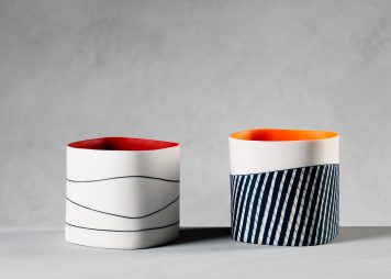 Squared Vessels in Red and Orange