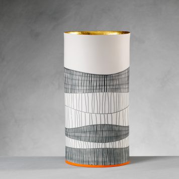 Tall Oval Vase with 23ct Gold Interior