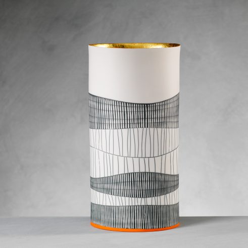 Tall Oval Vase with 23ct Gold Interior