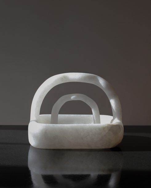 Rectangular Bowl with Wavy Handles