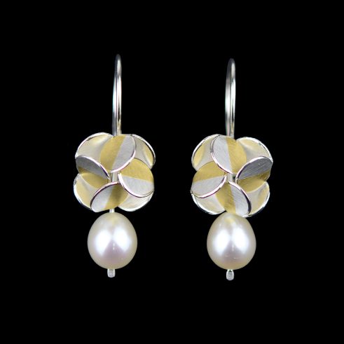 Windmill Dangling Earrings with Pearl