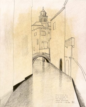 View Along Rio de la Verona to the Tower of Santo Stefano, Venice