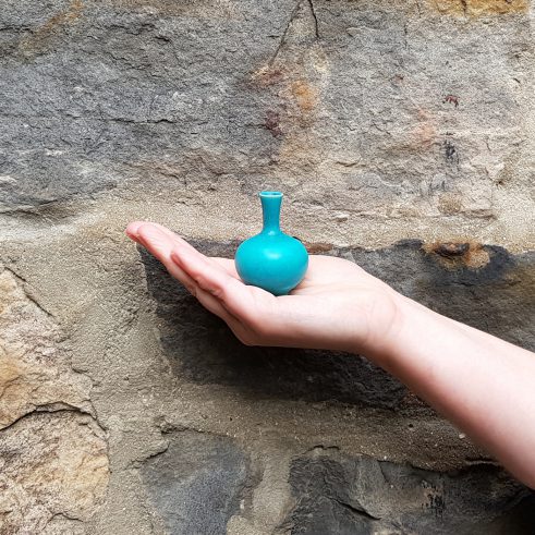 Miniature Pot – Green/Aqua Medium