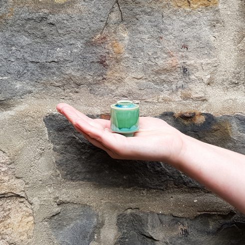 Miniature Pot – Green/Aqua Medium
