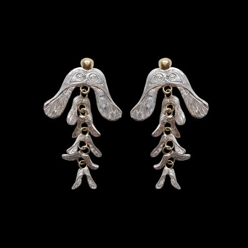 Maple Seed Cluster Dangle Earrings