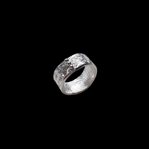 Silver Beaded Ring