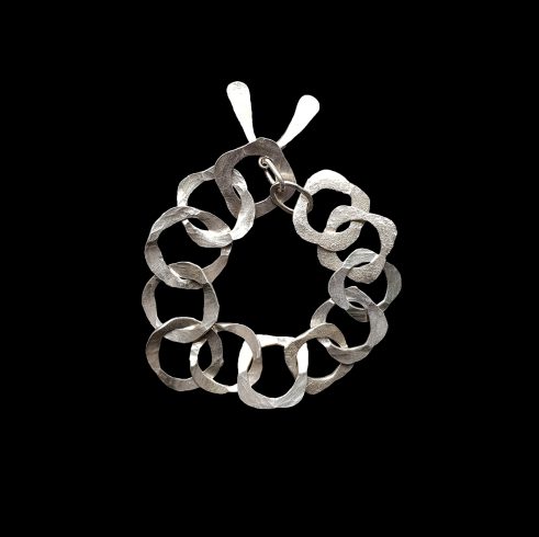 Circles/Oblong Textured Wrist Chain