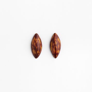 Wider Leaf Earrings (Ochre/Red)
