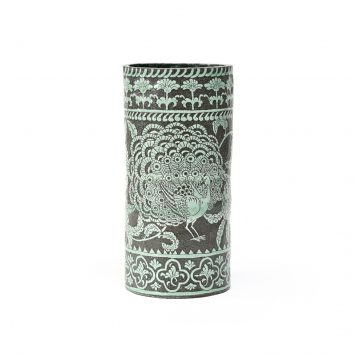 Large Cylinder Vase – Peacock no.1